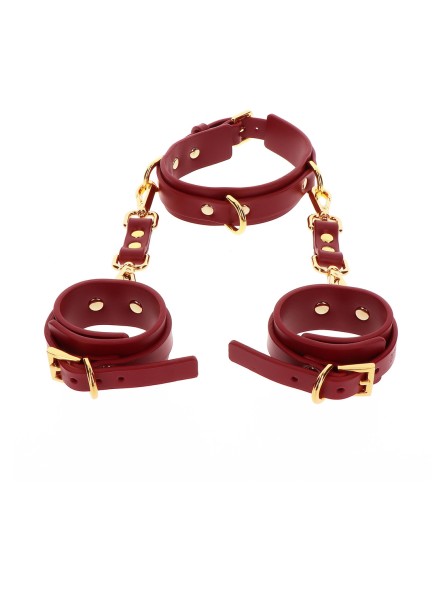 Kajdanki Na Ręce Z Obrożą D-Ring Collar And Wrist Cuffs Taboom