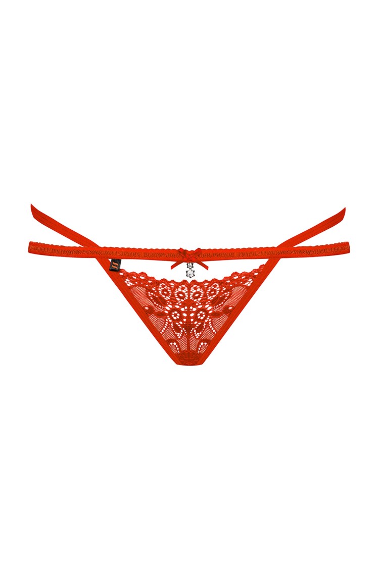 838-Tho-3 Stringi Czerwone L/Xl Obsessive