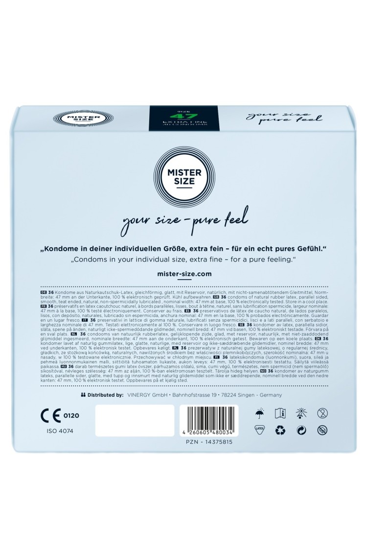 47 Mm Condoms 36 Pieces Mister.Size