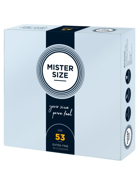 53 Mm Condoms 36 Pieces Mister.Size