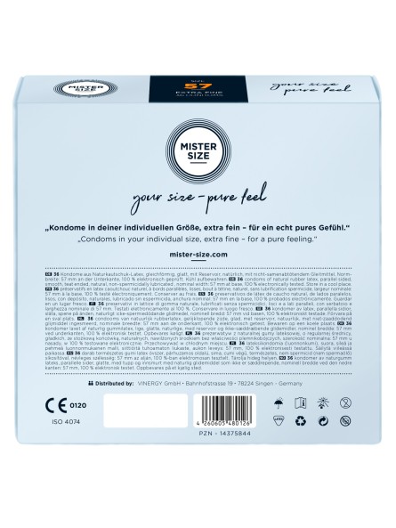 57 Mm Condoms 36 Pieces Mister.Size