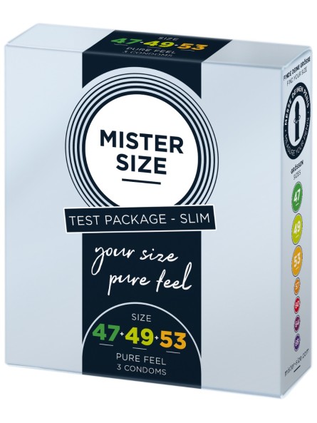Zestaw 3 Prezerwatyw O Różnej Średnicy Testbox 47-49-53 3 Condoms Mister.Size