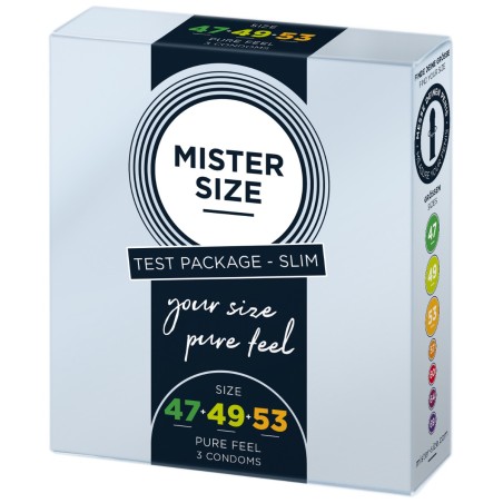 Zestaw 3 Prezerwatyw O Różnej Średnicy Testbox 47-49-53 3 Condoms Mister.Size