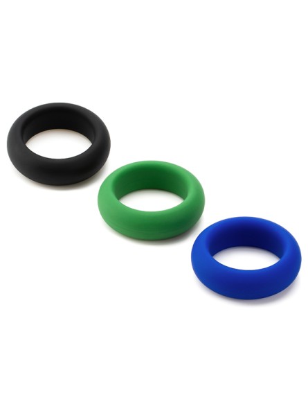 Zestaw Trzech Rozciągliwych Silikonowych Pierścieni Erekcyjnych Silicone Cock Ring Trio - All 3 Stretch Levels Je Joue