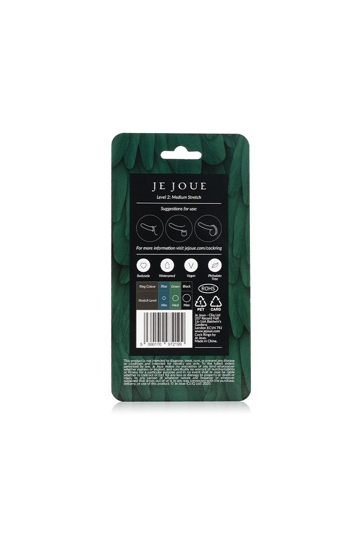Rozciągliwy Silikonowy Pierścień Erekcyjny Medium Stretch Silicone Cock Ring Green Je Joue