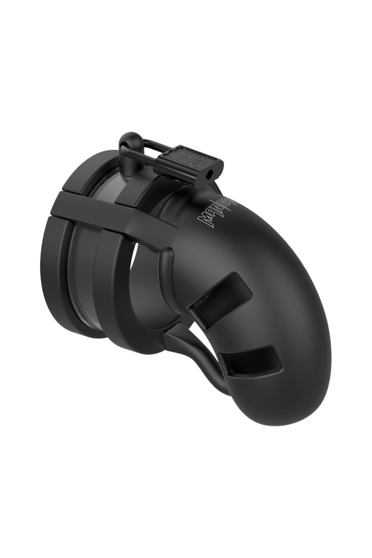 Silikonowy Pas Cnoty Z Paskiem Rozdzielającym Jądra Chastity Model 18 Silicone Cage Ballsplitter Black ManCage