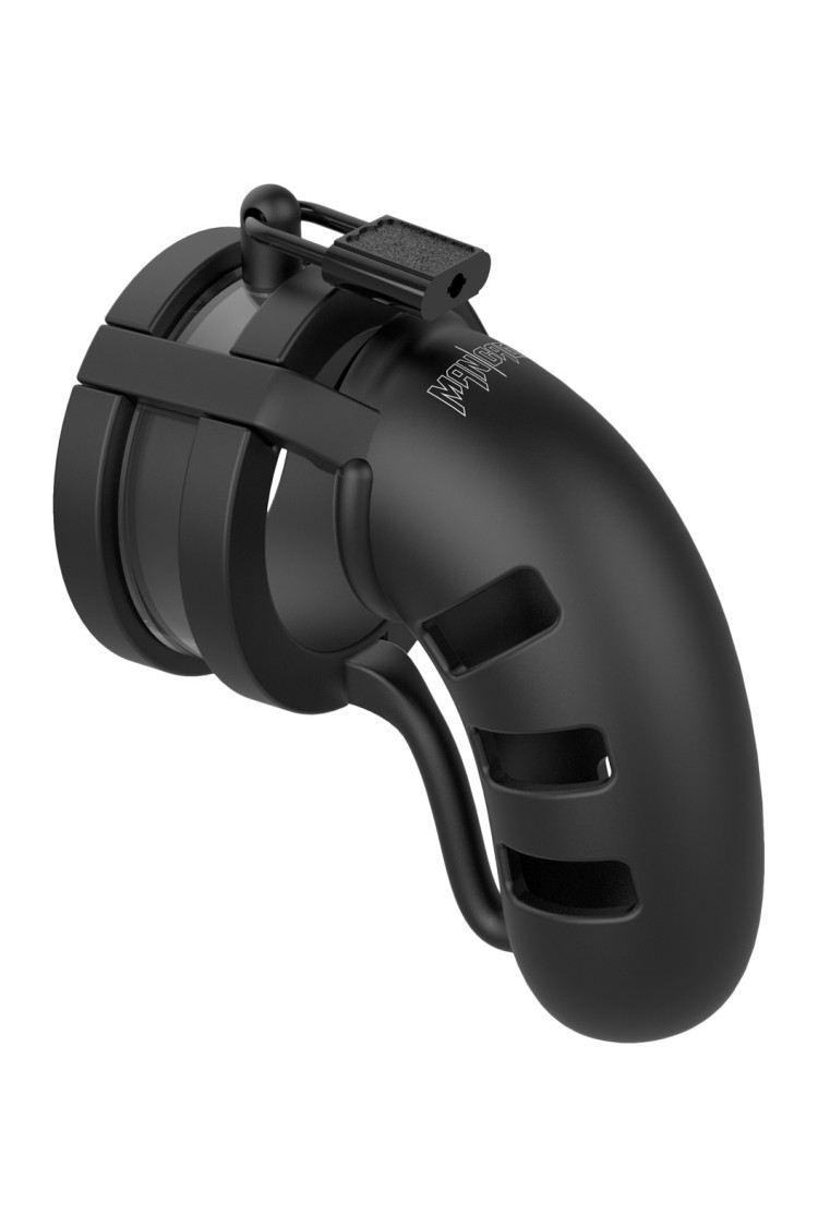 Silikonowy Pas Cnoty Z Paskiem Rozdzielającym Jądra Chastity Model 19 Silicone Cage Ballsplitter Black ManCage
