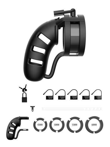 Silikonowy Pas Cnoty Z Paskiem Rozdzielającym Jądra Chastity Model 19 Silicone Cage Ballsplitter Black ManCage