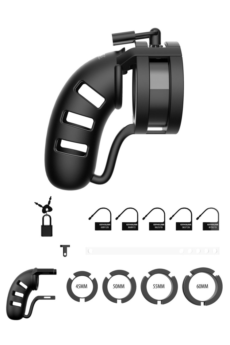 Silikonowy Pas Cnoty Z Paskiem Rozdzielającym Jądra Chastity Model 19 Silicone Cage Ballsplitter Black ManCage