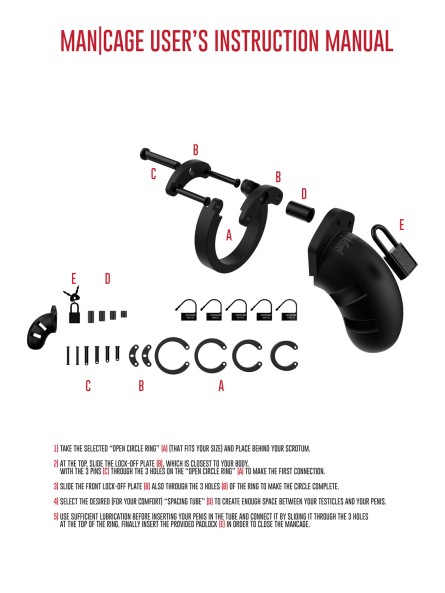 Miękki Silikonowy Pas Cnoty Chastity Model 20 Silicone Cock Cage Black ManCage