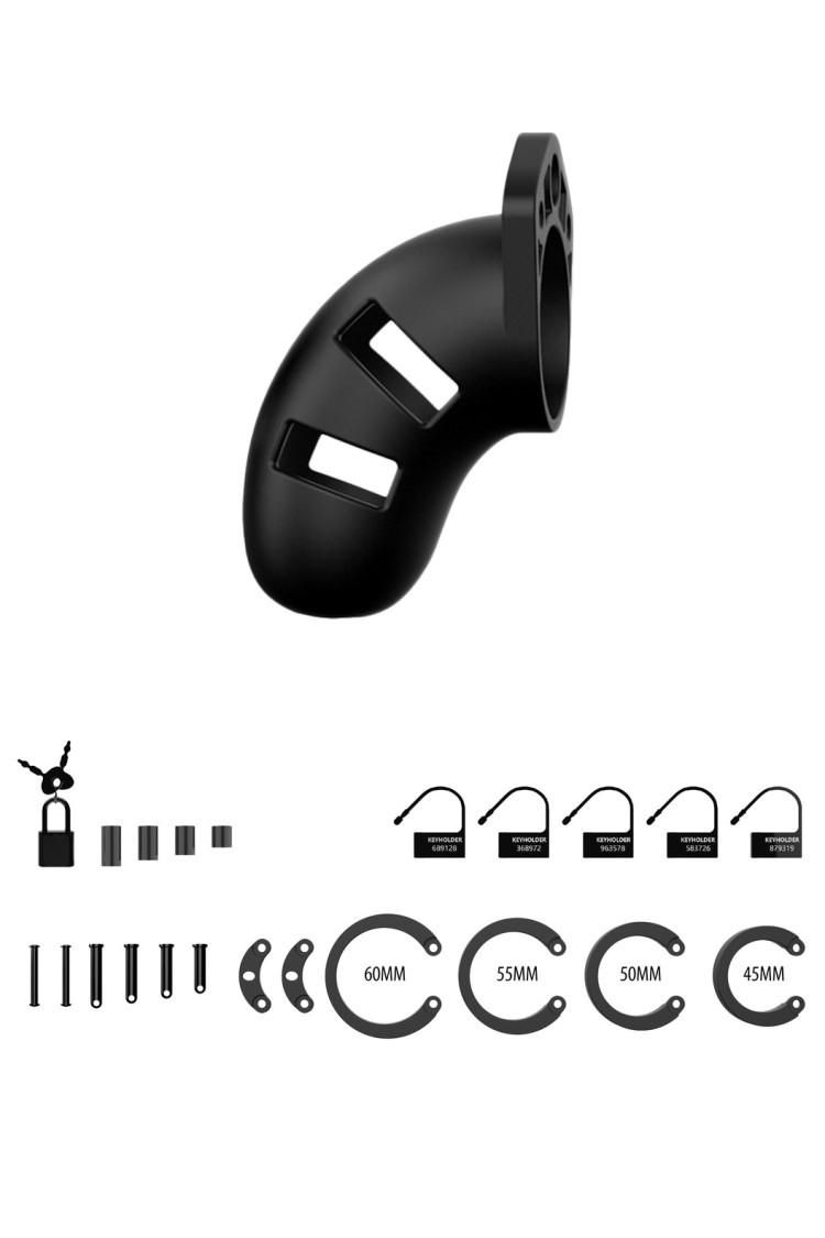 Miękki Silikonowy Pas Cnoty Chastity Model 20 Silicone Cock Cage Black ManCage