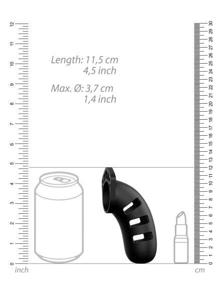 Miękki Silikonowy Pas Cnoty Chastity Model 21 Silicone Cock Cage Black ManCage