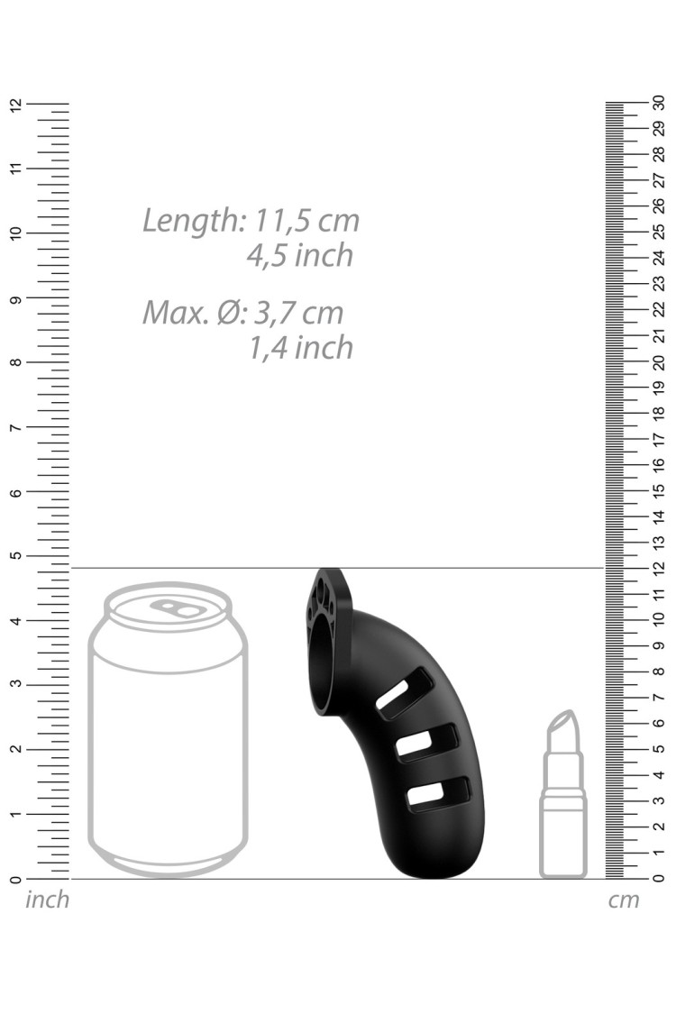 Miękki Silikonowy Pas Cnoty Chastity Model 21 Silicone Cock Cage Black ManCage