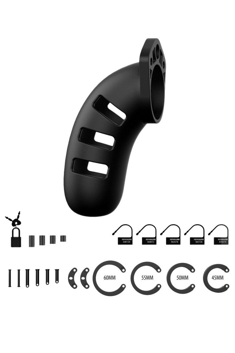 Miękki Silikonowy Pas Cnoty Chastity Model 21 Silicone Cock Cage Black ManCage