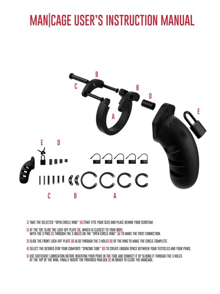 Miękki Silikonowy Pas Cnoty Chastity Model 21 Silicone Cock Cage Black ManCage