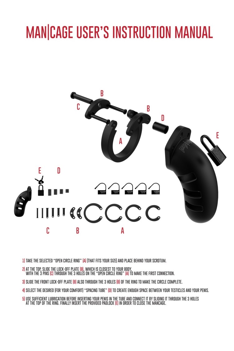 Miękki Silikonowy Pas Cnoty Chastity Model 21 Silicone Cock Cage Black ManCage