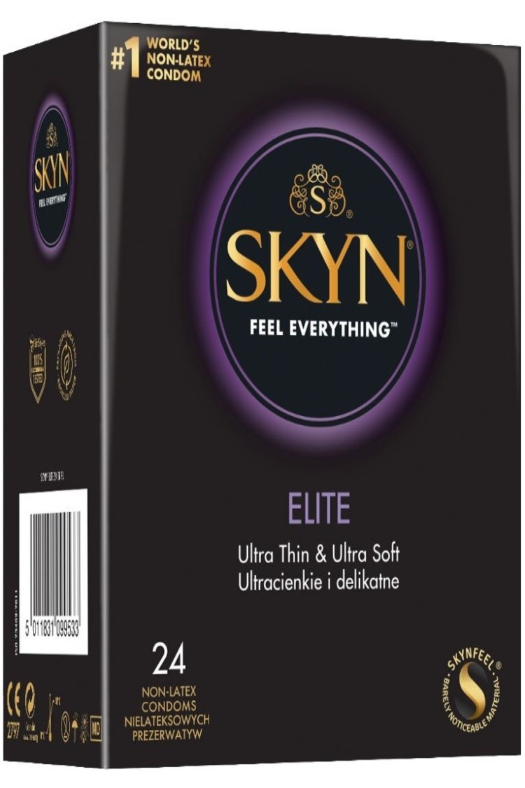 Ultracienkie I Delikatne Prezerwatywy Nielateksowe Unimil Skyn Elite 24 Sztuki SKYN
