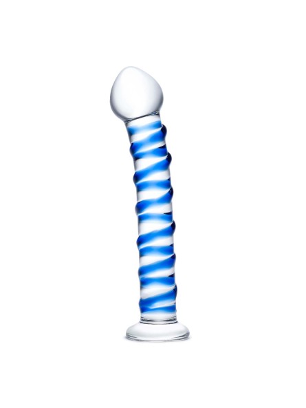 Szklane Dildo Z Niebieską Spiralą Dookoła Blue Spiral S Dildo Glas