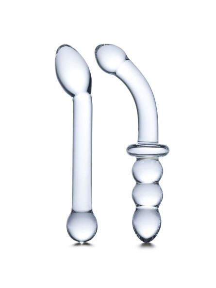 Zestaw Dwóch Szklanych Dild G-Spot Pleasure S Dildo Set 2 Pcs Glas