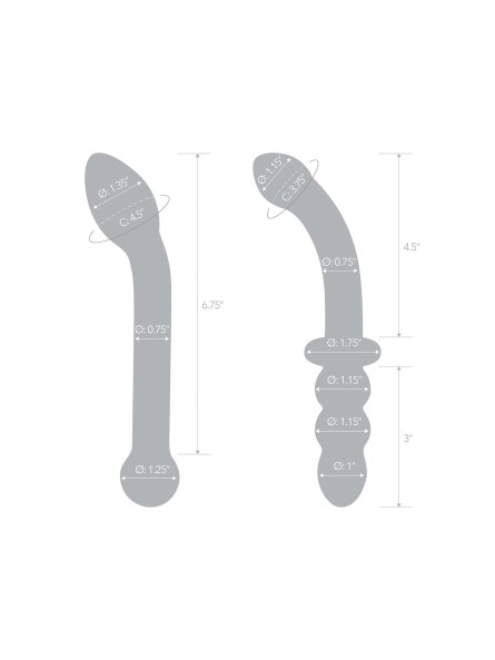 Zestaw Dwóch Szklanych Dild G-Spot Pleasure S Dildo Set 2 Pcs Glas