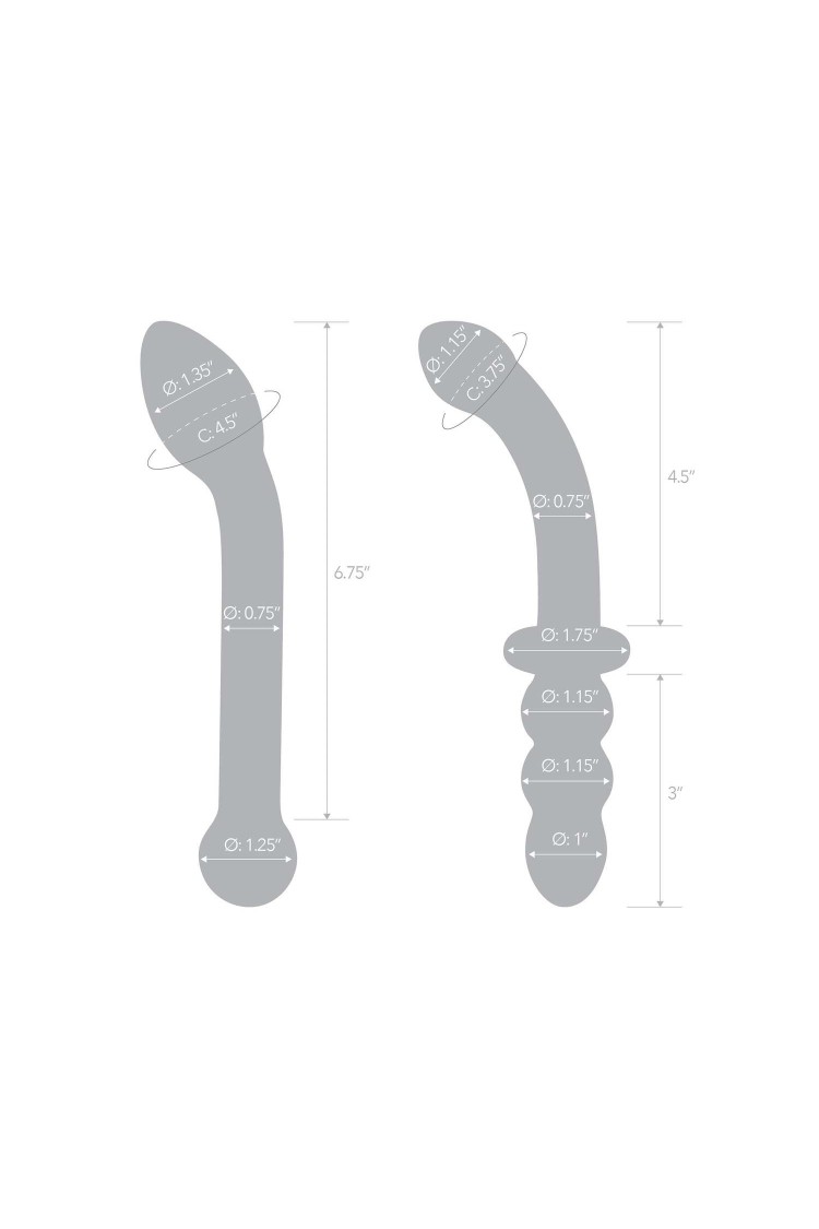 Zestaw Dwóch Szklanych Dild G-Spot Pleasure S Dildo Set 2 Pcs Glas