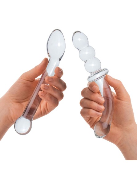 Zestaw Dwóch Szklanych Dild G-Spot Pleasure S Dildo Set 2 Pcs Glas