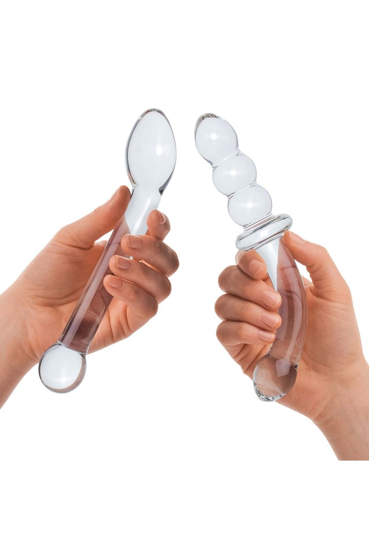 Zestaw Dwóch Szklanych Dild G-Spot Pleasure S Dildo Set 2 Pcs Glas