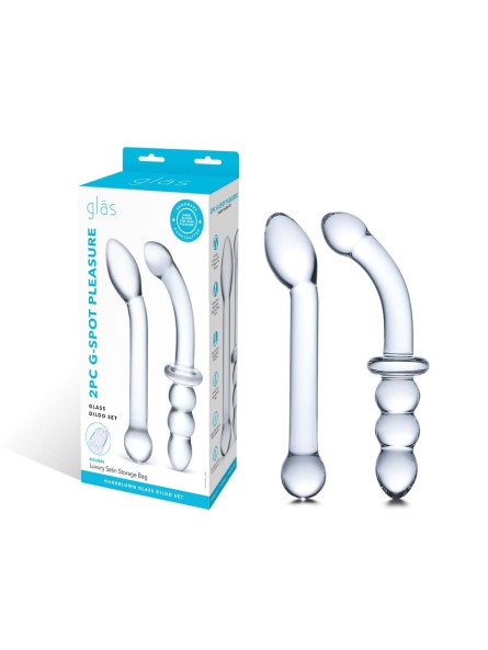 Zestaw Dwóch Szklanych Dild G-Spot Pleasure S Dildo Set 2 Pcs Glas