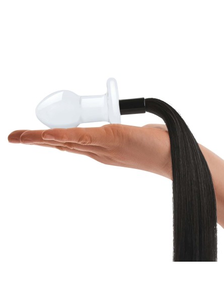 Szklana Zatyczka Z Końskim Ogonem Horse Tail S Butt Plug Glas