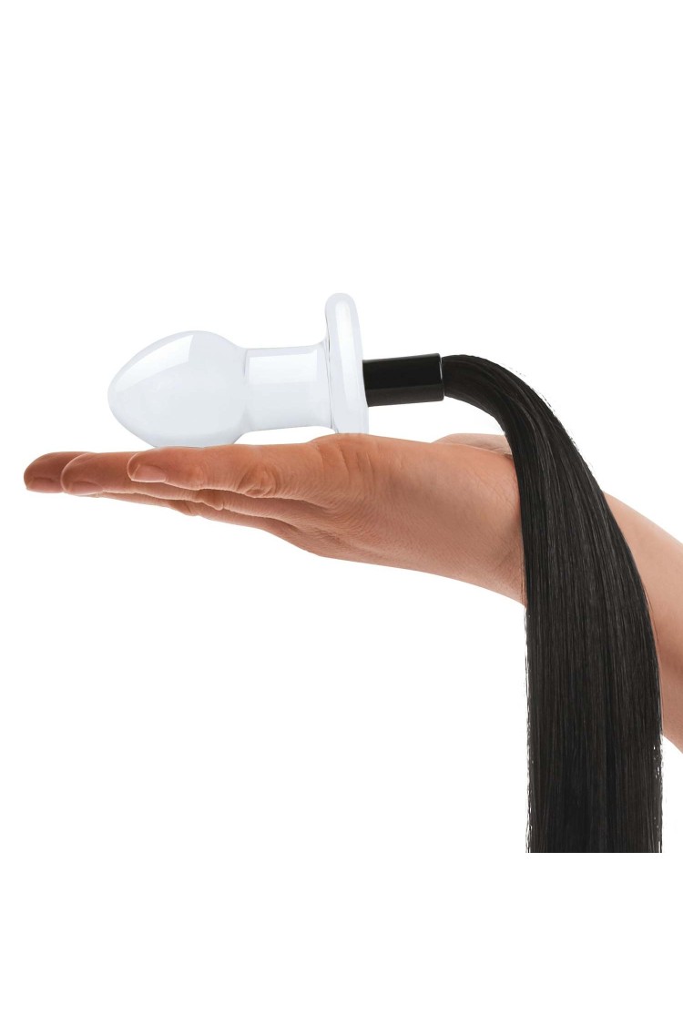 Szklana Zatyczka Z Końskim Ogonem Horse Tail S Butt Plug Glas