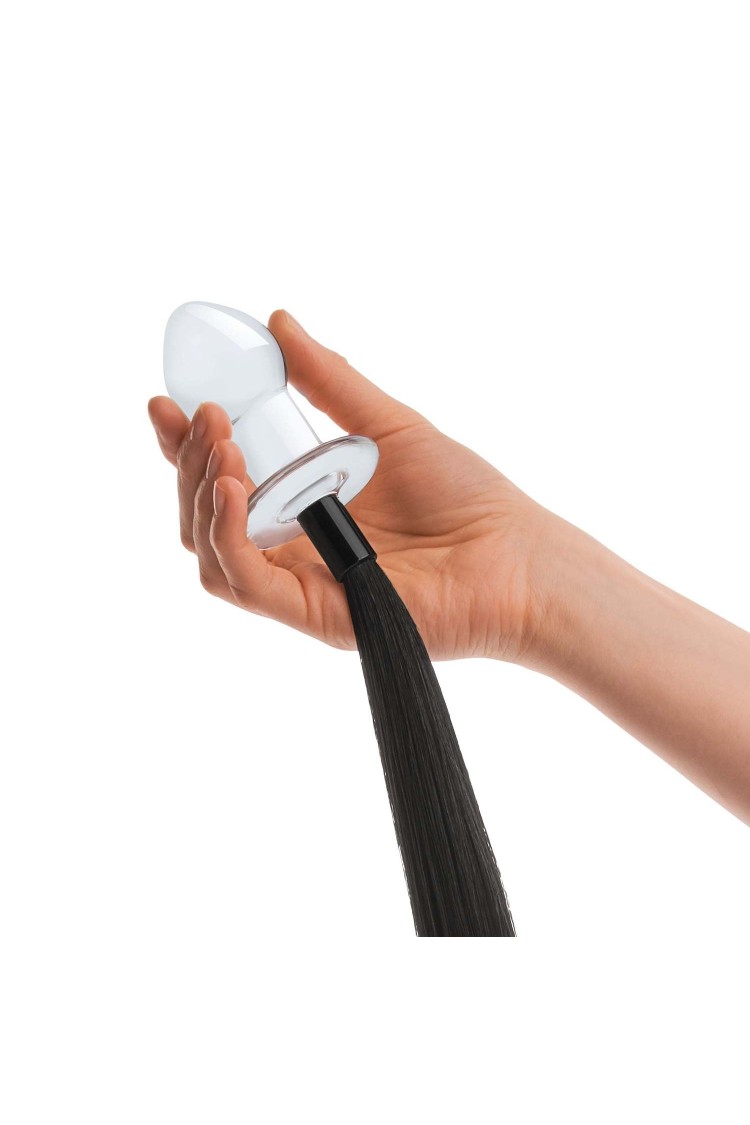 Szklana Zatyczka Z Końskim Ogonem Horse Tail S Butt Plug Glas