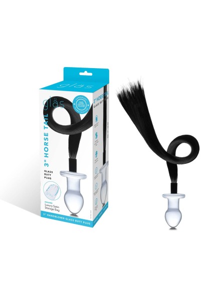 Szklana Zatyczka Z Końskim Ogonem Horse Tail S Butt Plug Glas