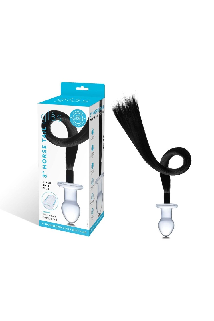 Szklana Zatyczka Z Końskim Ogonem Horse Tail S Butt Plug Glas