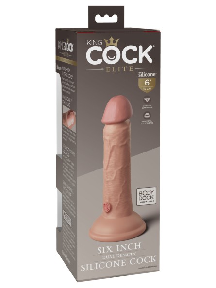 Miękkie Silikonowe Dildo Z Twardszym Rdzeniem 6 Inch Dual Density Silicone Cock Light King Cock