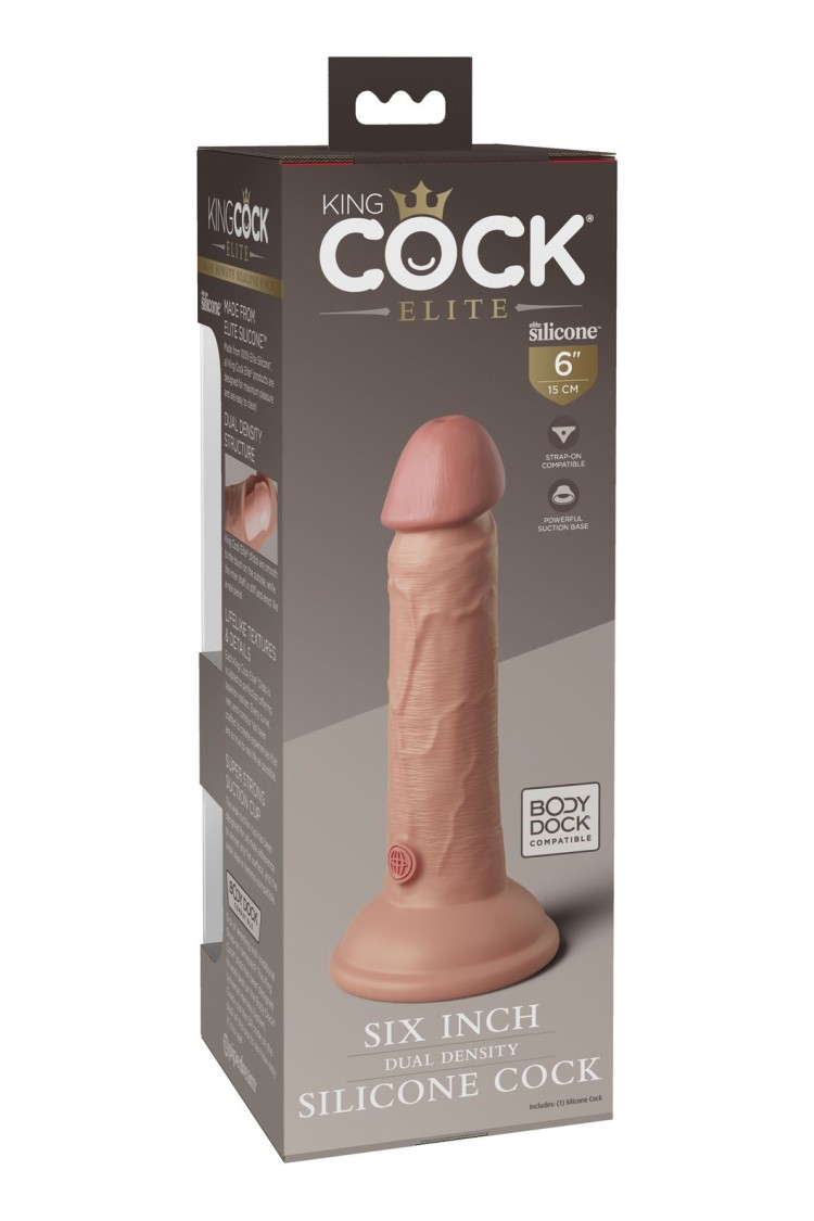 Miękkie Silikonowe Dildo Z Twardszym Rdzeniem 6 Inch Dual Density Silicone Cock Light King Cock