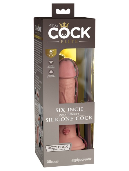 Miękkie Silikonowe Dildo Z Twardszym Rdzeniem 6 Inch Dual Density Silicone Cock Light King Cock