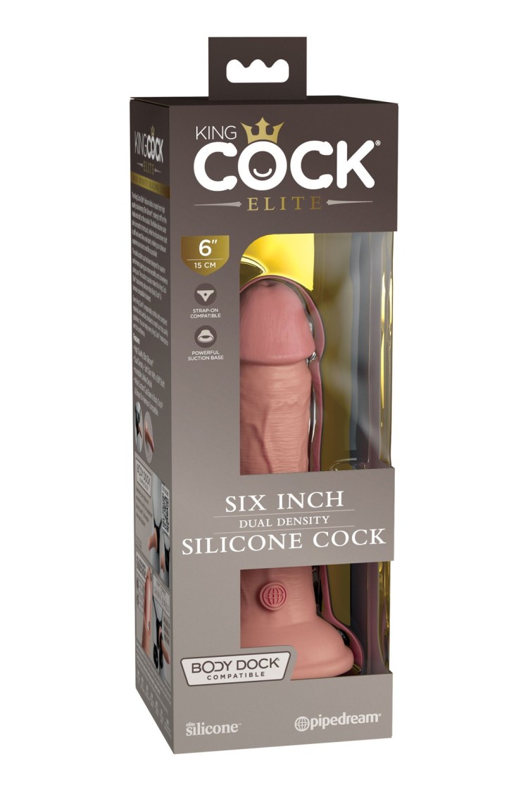Miękkie Silikonowe Dildo Z Twardszym Rdzeniem 6 Inch Dual Density Silicone Cock Light King Cock
