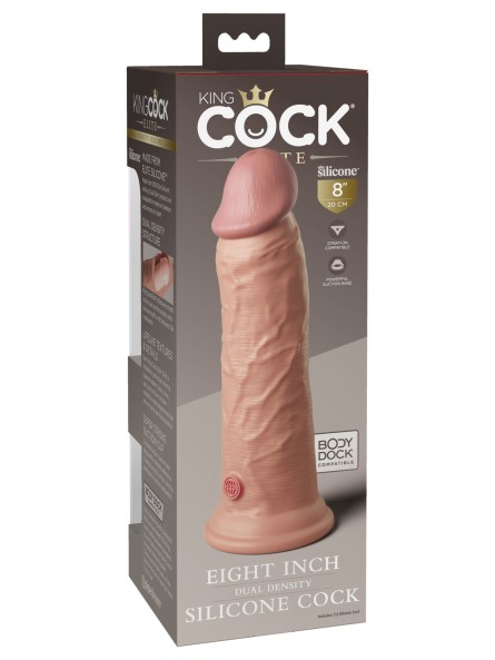 Miękkie Silikonowe Dildo Z Twardszym Rdzeniem 8 Inch Dual Density Silicone Cock Light King Cock