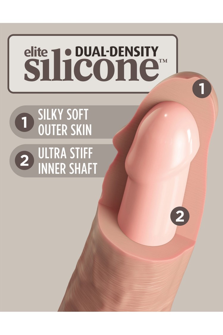 Miękkie Silikonowe Dildo Z Twardszym Rdzeniem 9 Inch Dual Density Silicone Cock Light King Cock
