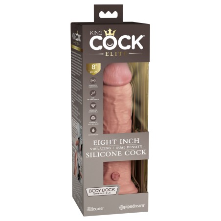 Miękki Silikonowy Wibrator Z Twardszym Rdzeniem 8 Inch Dual Density Vibe Cock Light King Cock