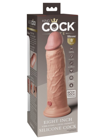 Miękki Silikonowy Wibrator Z Twardszym Rdzeniem 8 Inch Dual Density Vibe Cock Light King Cock