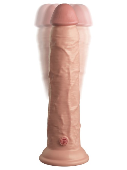 Sterowany Pilotem Miękki Silikonowy Wibrator Z Twardszym Rdzeniem 9 Inch Dual Density Vibe Cock Light King Cock