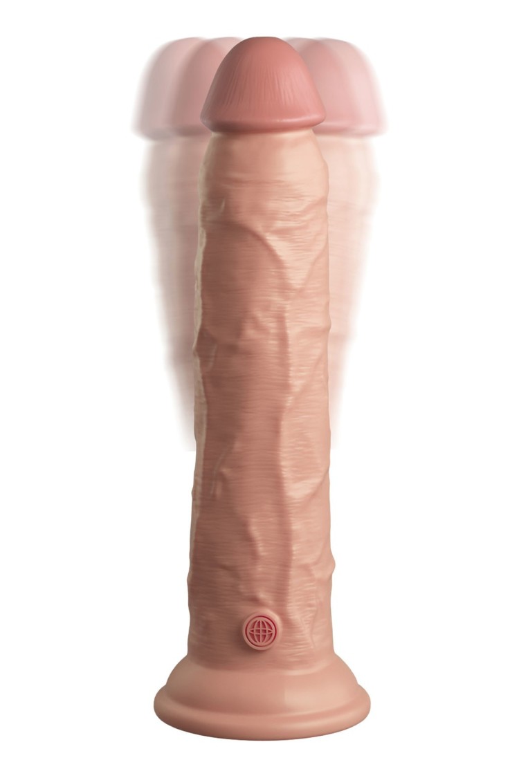Sterowany Pilotem Miękki Silikonowy Wibrator Z Twardszym Rdzeniem 9 Inch Dual Density Vibe Cock Light King Cock