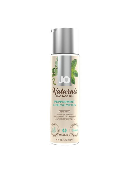 Naturalny Olejek Do Masażu O Zapachu Mięty I Eukaliptusa Naturals Massage Oil Peppermint & Eucalyptus 120 Ml System JO