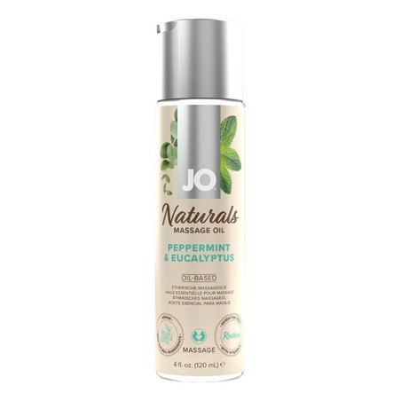 Naturalny Olejek Do Masażu O Zapachu Mięty I Eukaliptusa Naturals Massage Oil Peppermint & Eucalyptus 120 Ml System JO