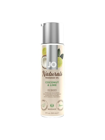 Naturalny Olejek Do Masażu O Zapachu Kokosa Z Limonką Naturals Massage Oil Coconut & Lime 120 Ml System JO