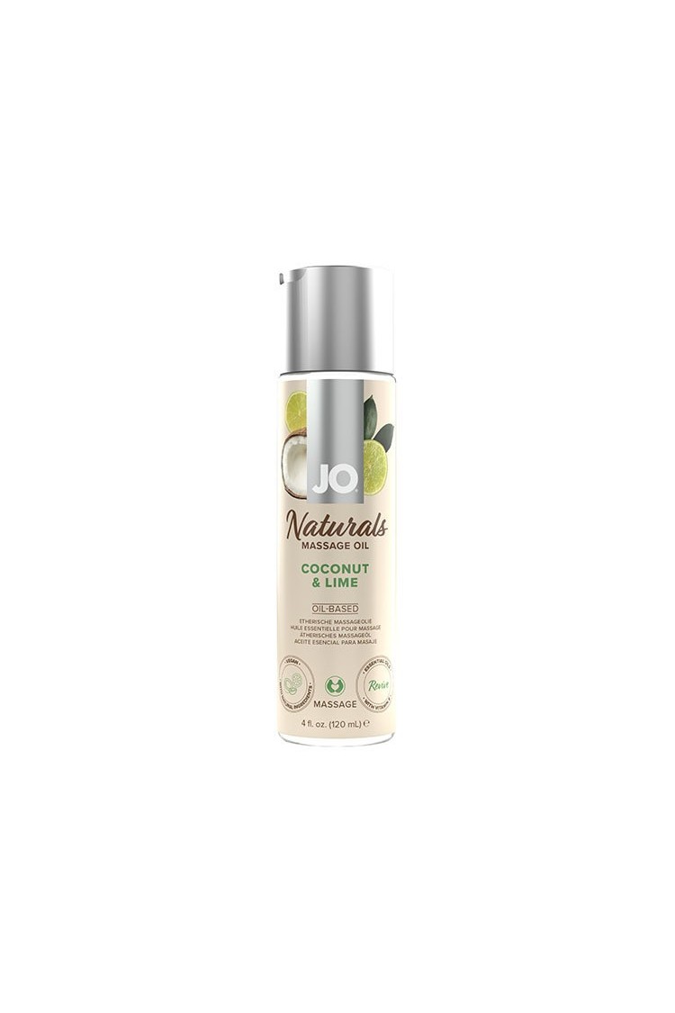 Naturalny Olejek Do Masażu O Zapachu Kokosa Z Limonką Naturals Massage Oil Coconut & Lime 120 Ml System JO