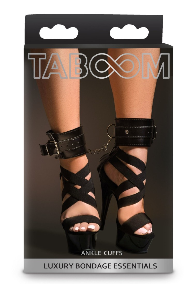 Kajdanki Na Kostki Ankle Cuffs Black Taboom