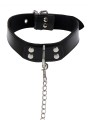 Obróżka Ze Smyczą Elegant Collar And Chain Leash Black Taboom