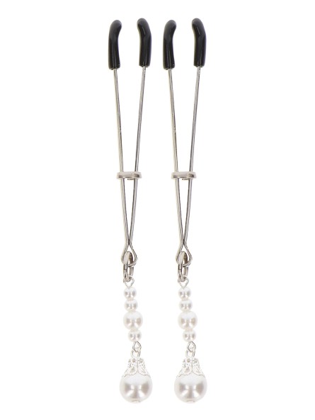 Zaciski Na Sutki Tweezers With Pearls Silver Taboom